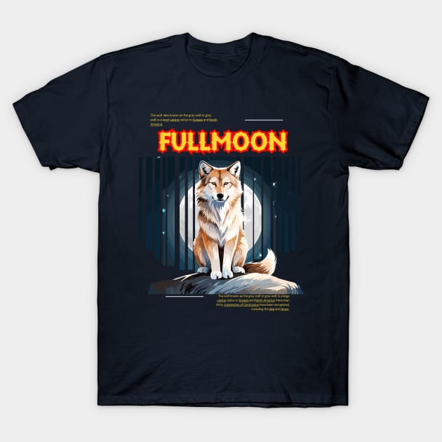 Fullmoon Wolf Lover T-Shirt by Charlie Dion